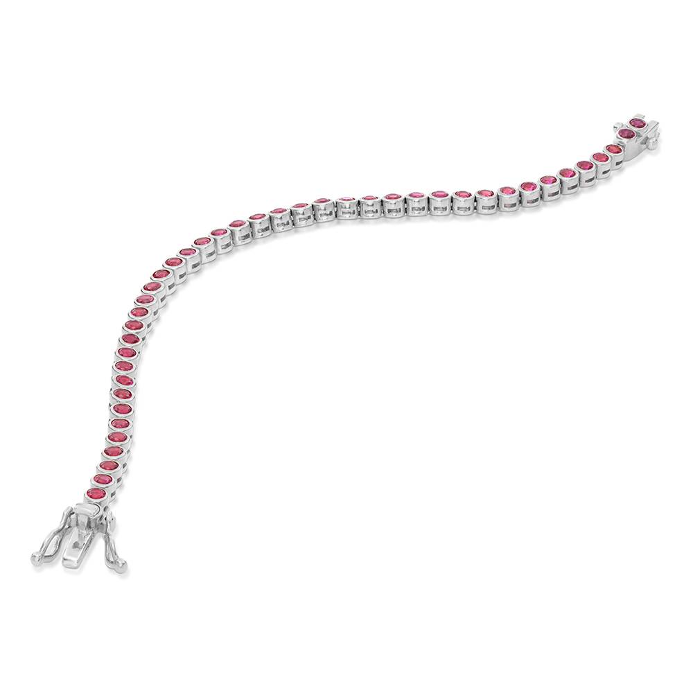 Endless Grace Tennis Bracelet in Silver with Round Red Cubic Zirconia-2 Endless Grace Tennis Bracelet in Silver with Round Red Cubic Zirconia-2 product photo