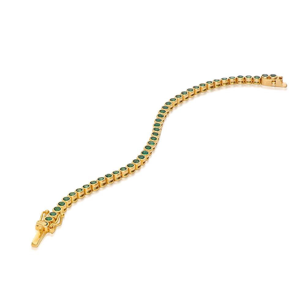 Endless Grace Tennis Bracelet in Vermeil with Round Green Cubic Zirconia-2 Endless Grace Tennis Bracelet in Vermeil with Round Green Cubic Zirconia-2 product photo