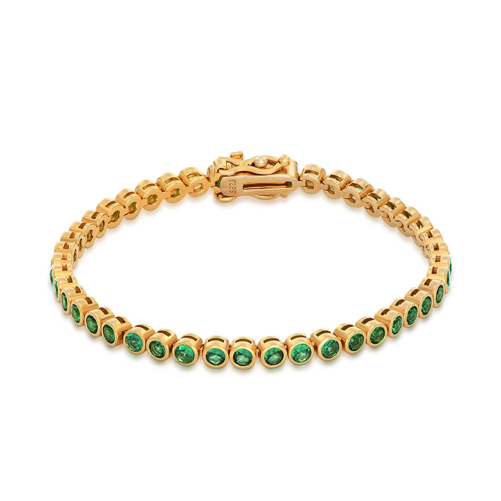 Endless Grace Tennis Bracelet in Vermeil with Round Green Cubic Zirconia-1 Endless Grace Tennis Bracelet in Vermeil with Round Green Cubic Zirconia-1 product photo