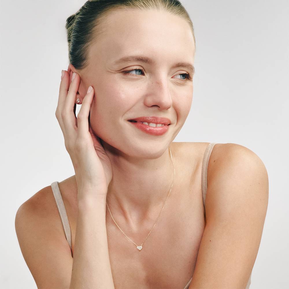 Eternal Heart Diamond Necklace with 1.00CT Diamond in 14K Gold-2 product photo