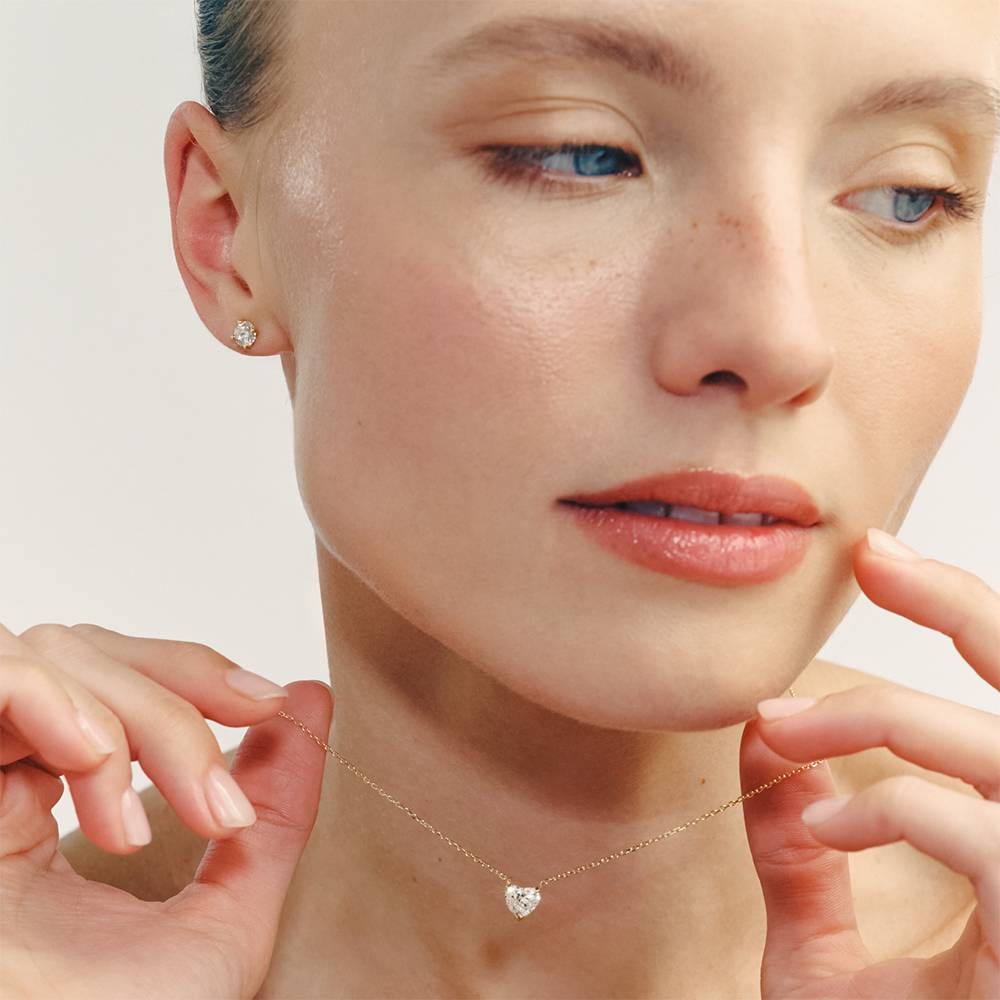 Eternal Heart Diamond Necklace with 1.00CT Diamond in 14K Gold-3 product photo