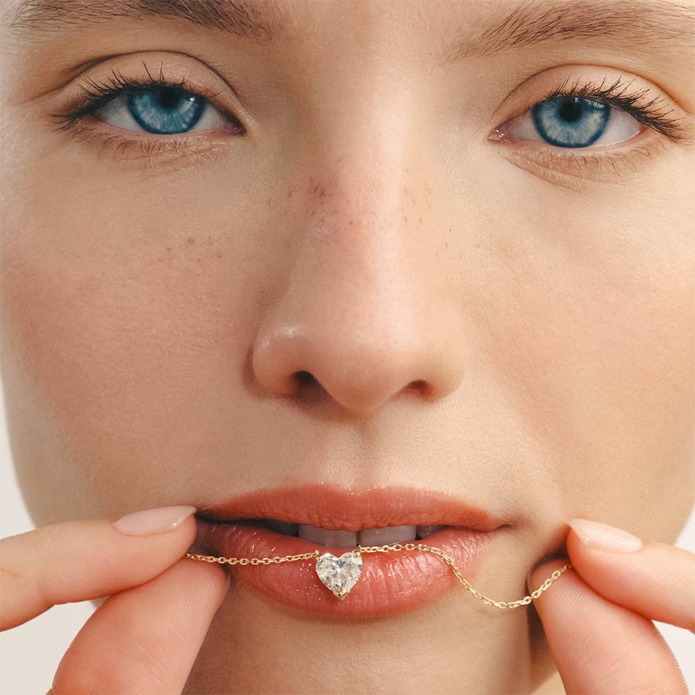 Eternal Heart Diamond Necklace with 1.00CT Diamond in 14K Gold-5 product photo