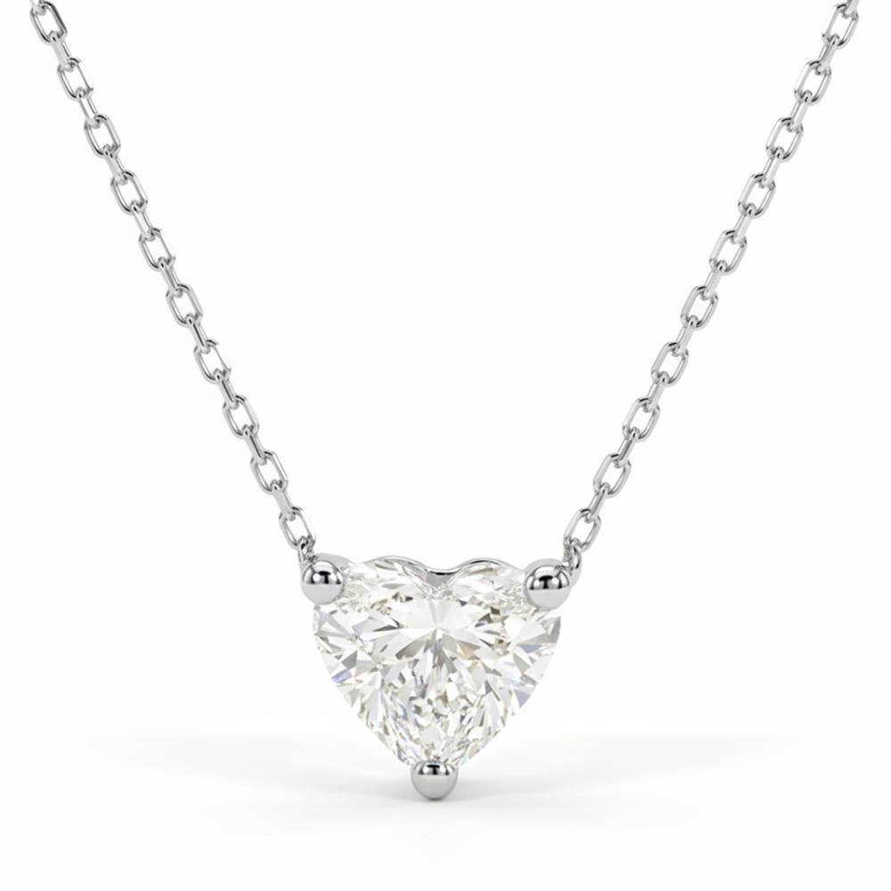 Eternal Heart Diamond Necklace with 1.00CT Diamond in Sterling Silver-7 product photo