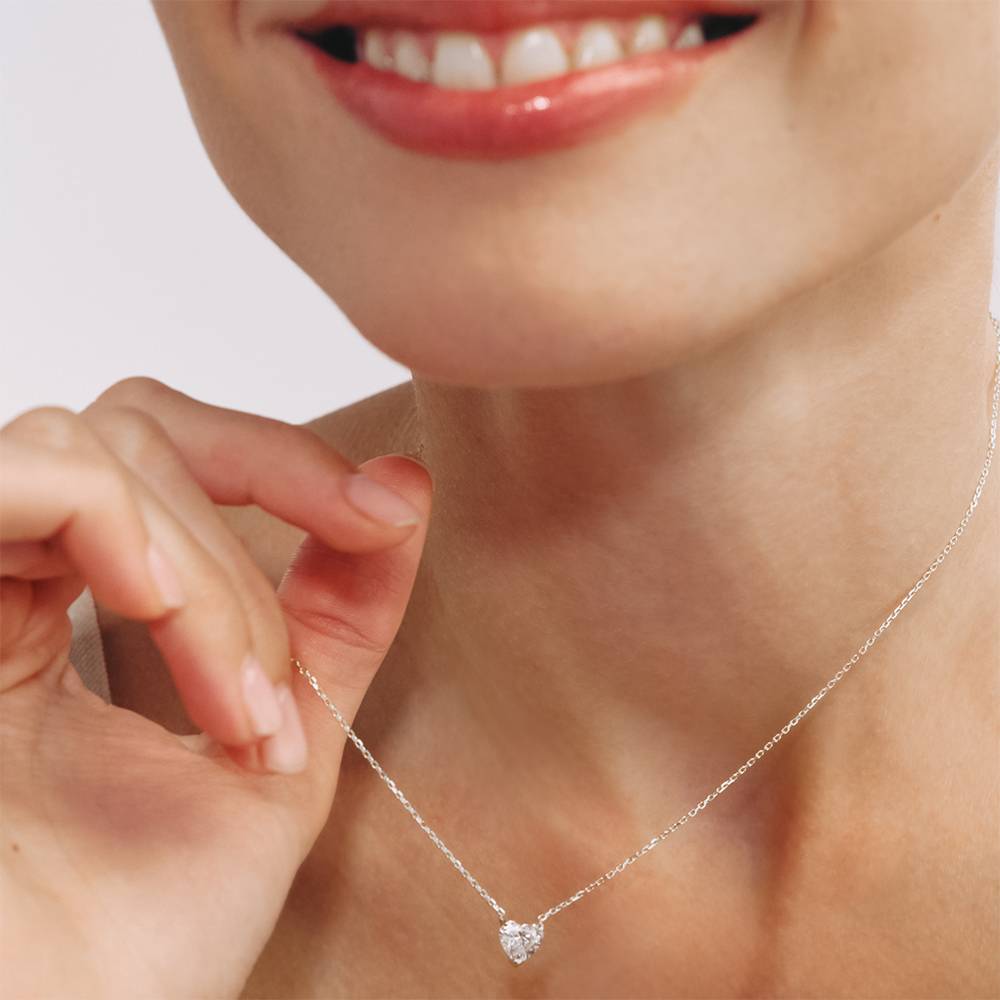 Eternal Heart Diamond Necklace with 1.00CT Diamond in Sterling Silver-1 product photo