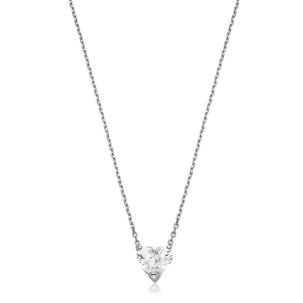 Eternal Heart Diamond Necklace with 1.00CT Diamond in Sterling Silver-1 product photo