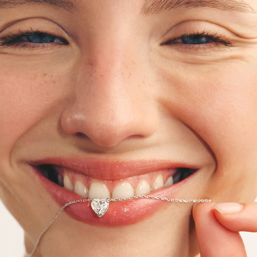 Eternal Heart Diamond Necklace with 1.00CT Diamond in Sterling Silver-4 product photo