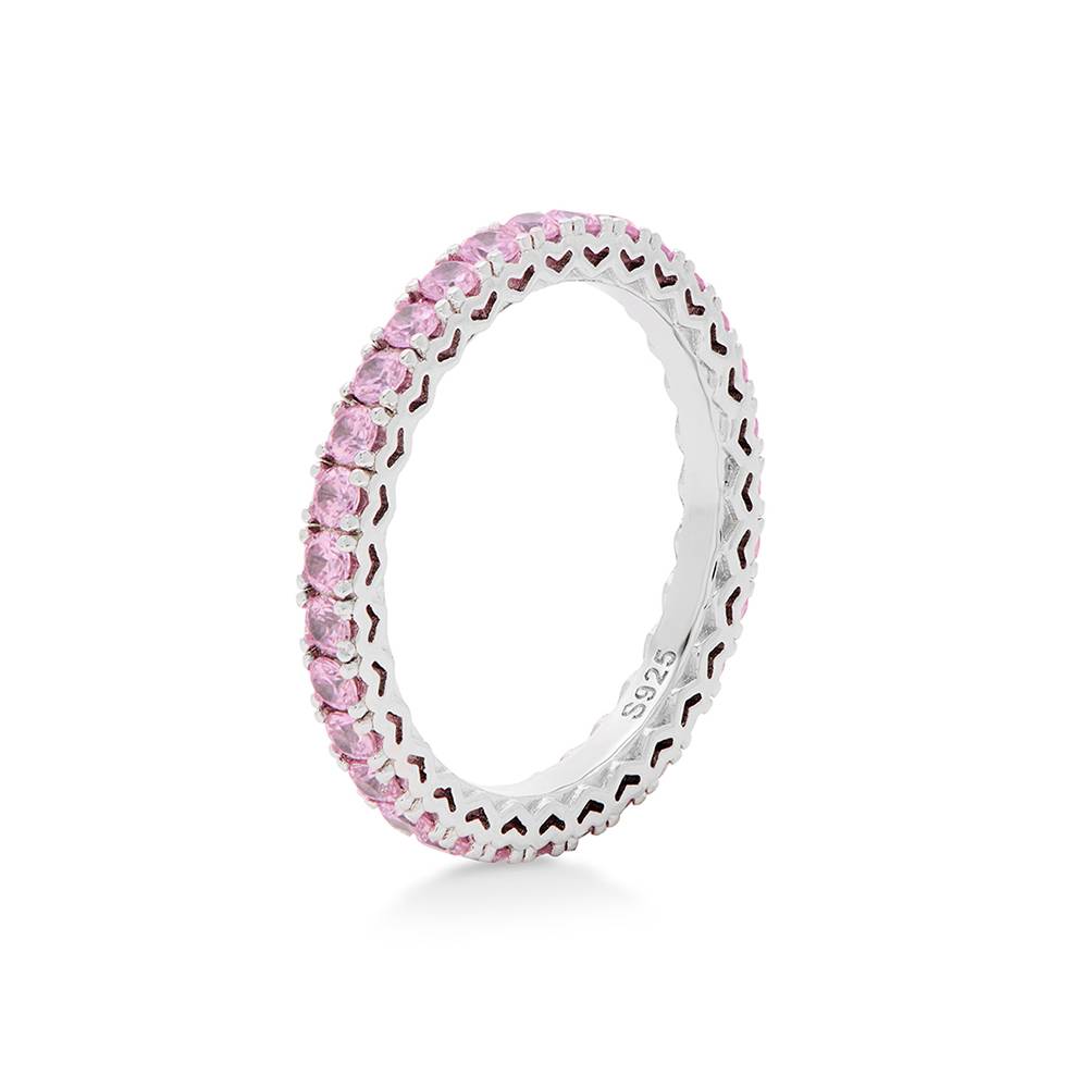 Eternal Shine Tennis Ring in Silver with Light Pink Cubic Zirconia-2 Eternal Shine Tennis Ring in Silver with Light Pink Cubic Zirconia-2 product photo