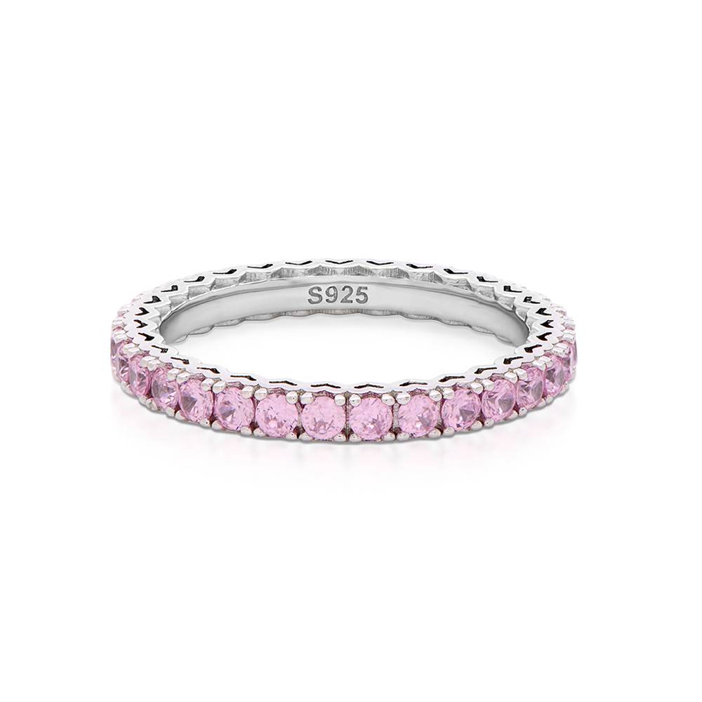 Eternal Shine Tennis Ring in Silver with Light Pink Cubic Zirconia-1 Eternal Shine Tennis Ring in Silver with Light Pink Cubic Zirconia-1 product photo