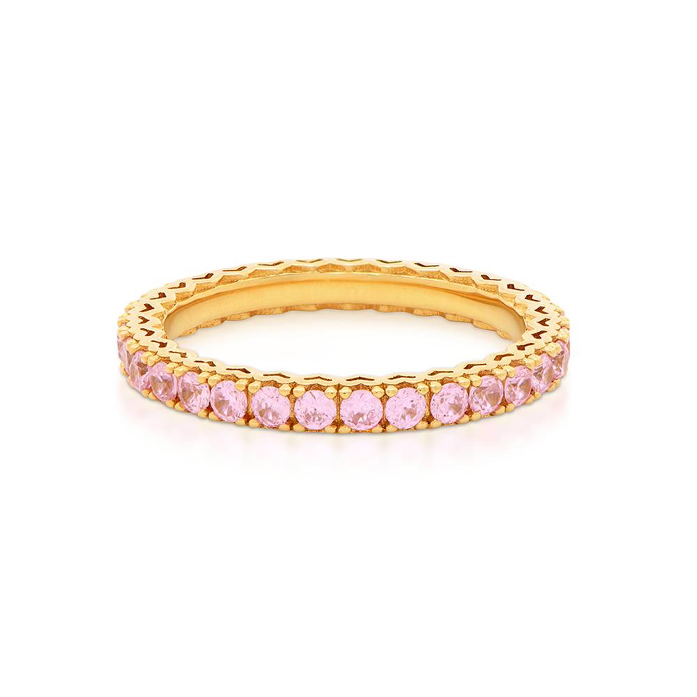 Eternal Shine Tennis Ring in Vermeil with Light Pink Cubic Zirconia-1 Eternal Shine Tennis Ring in Vermeil with Light Pink Cubic Zirconia-1 product photo