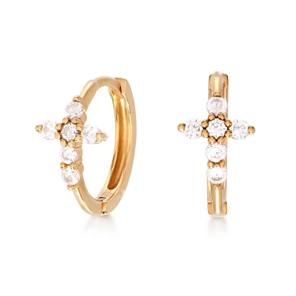 Faith & Grace Huggies in Gold Vermeil-1 Faith & Grace Huggies in Gold Vermeil-1 product photo