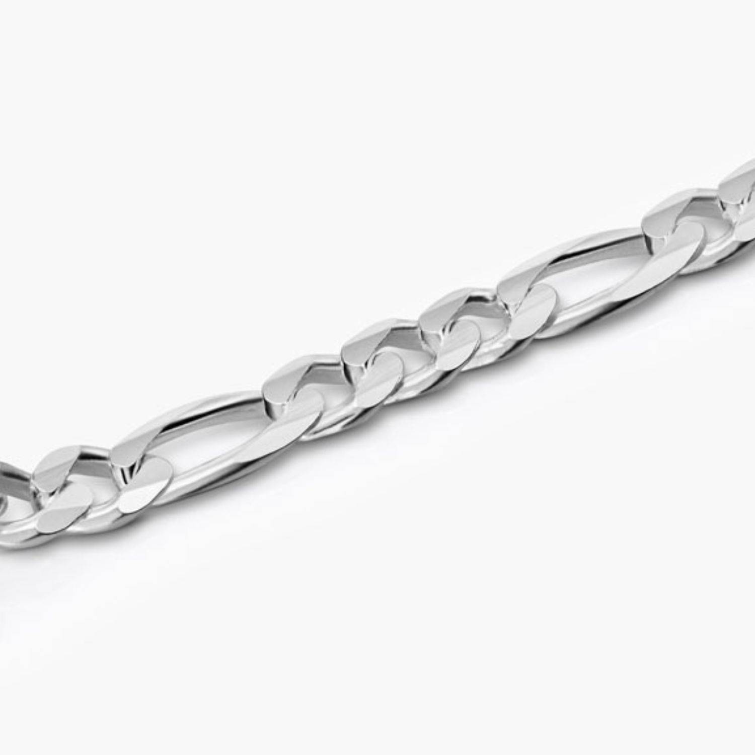 Engraved Figaro Bracelet 5mm in Stainless Steel-3 Engraved Figaro Bracelet 5mm in Stainless Steel-3 product photo