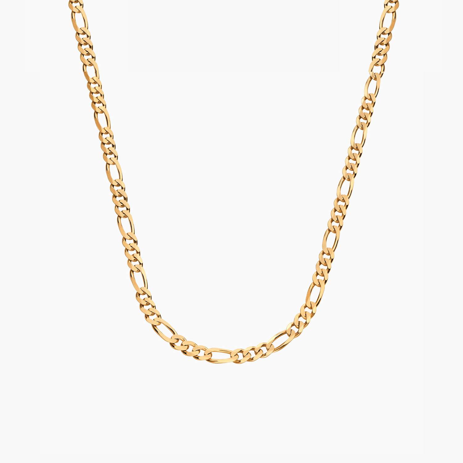 Engraved Figaro Necklace 3mm in Gold Plating-1 Engraved Figaro Necklace 3mm in Gold Plating-1 product photo