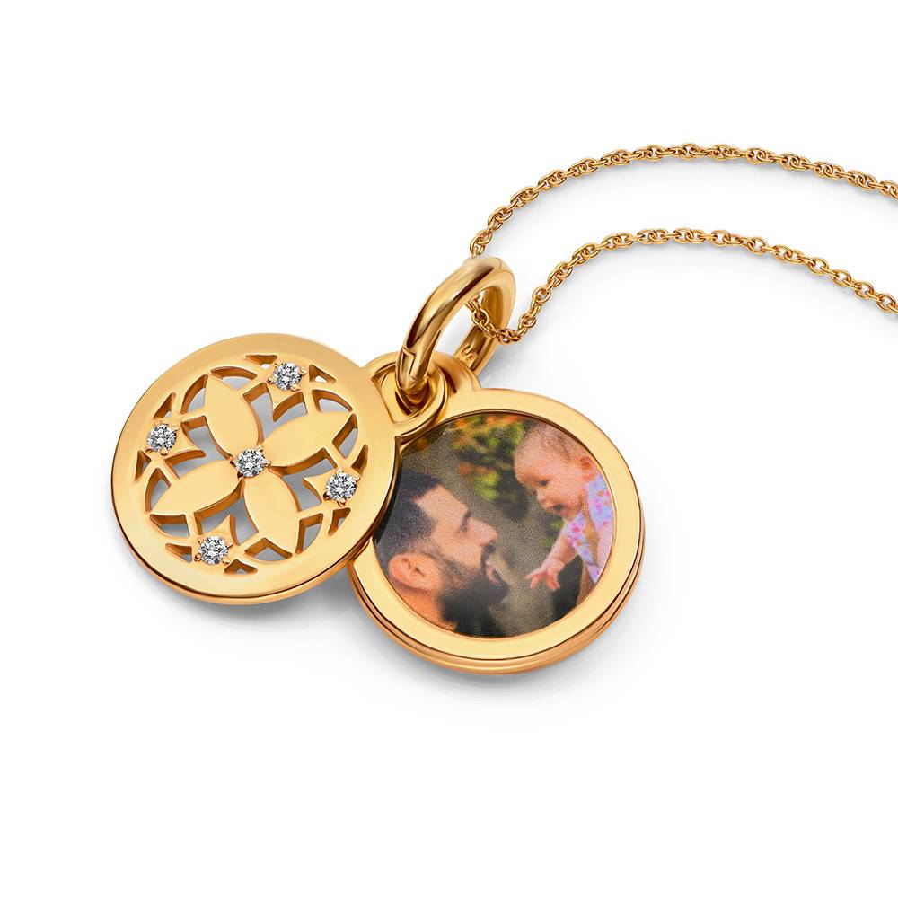 Floret Photo Pendant Necklace in 18ct Gold Plating-3 product photo