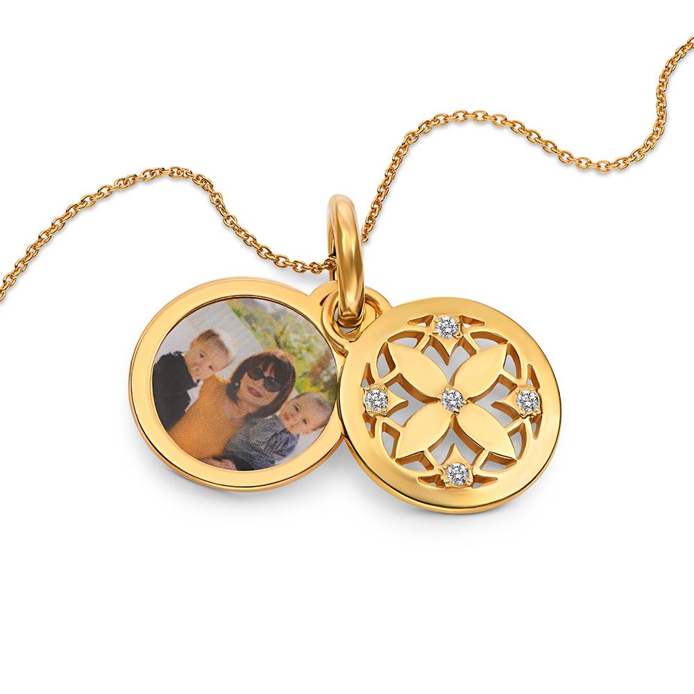 Floret Photo Pendant Necklace in Gold Vermeil with Diamonds-8 product photo