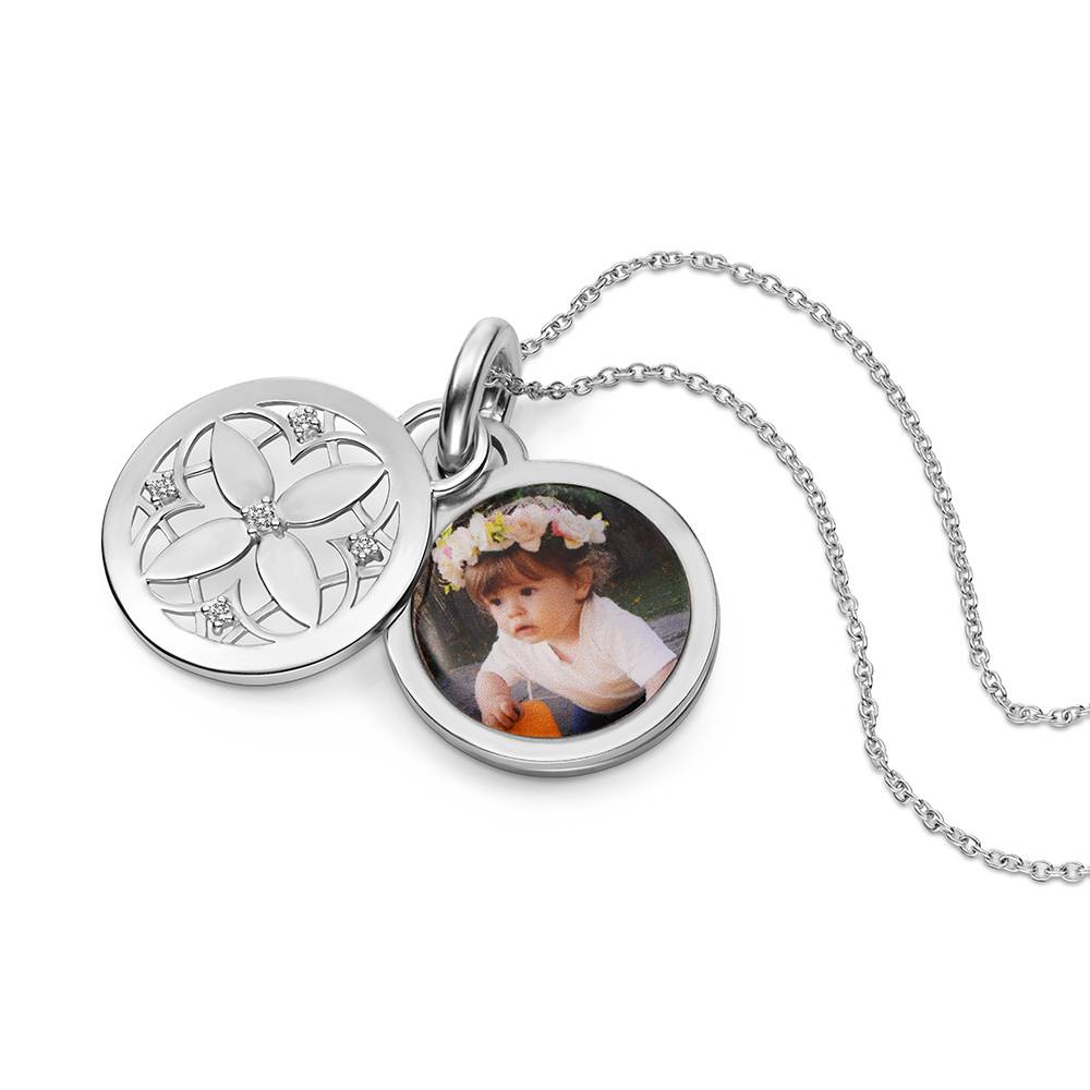 Floret Photo Pendant Necklace in Sterling Silver-2 product photo