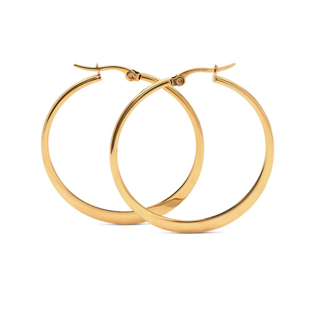 Florida Classic Hoops in Stainless Steel with Gold PVD-2 Florida Classic Hoops in Stainless Steel with Gold PVD-2 product photo