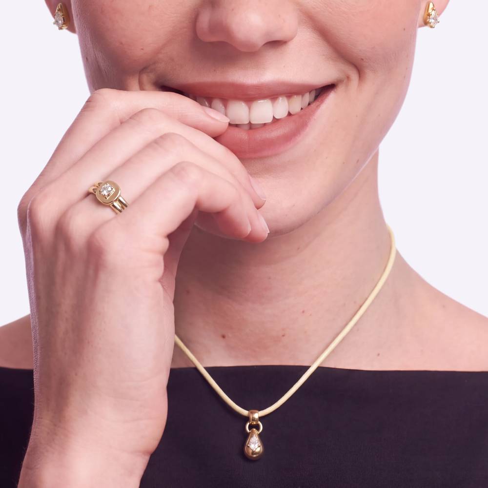 Forever Ring in Gold Plating with 0.30CT Cushion Diamond-1 product photo
