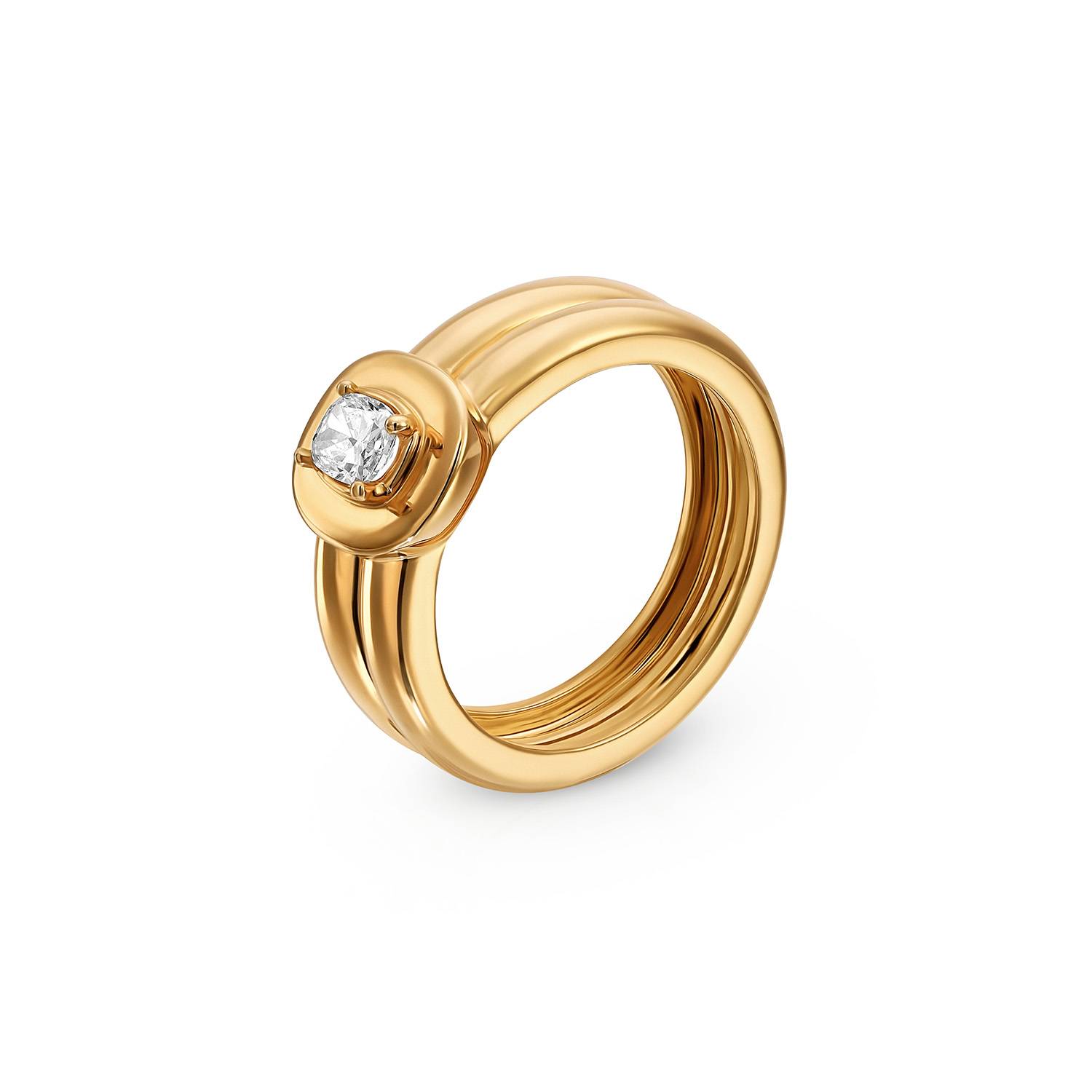 Forever Ring in Gold Plating with 0.30CT Cushion Diamond-3 product photo