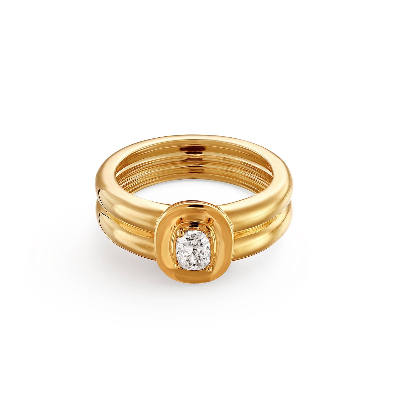 Forever Ring in Gold Plating with 0.30CT Cushion Diamond-4 product photo