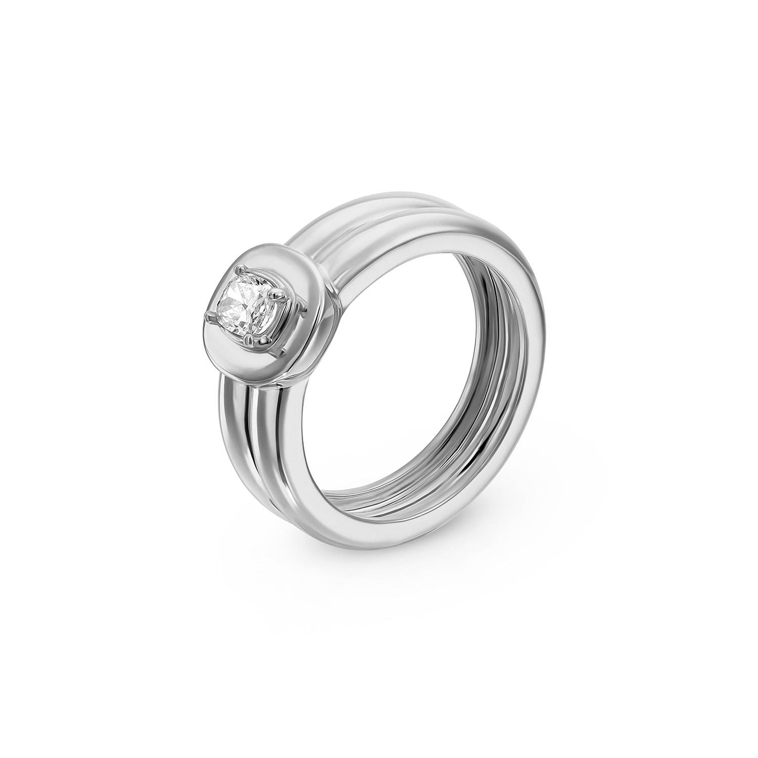 Forever Ring in Silver Plating with 0.30CT Cushion Diamond-4 product photo