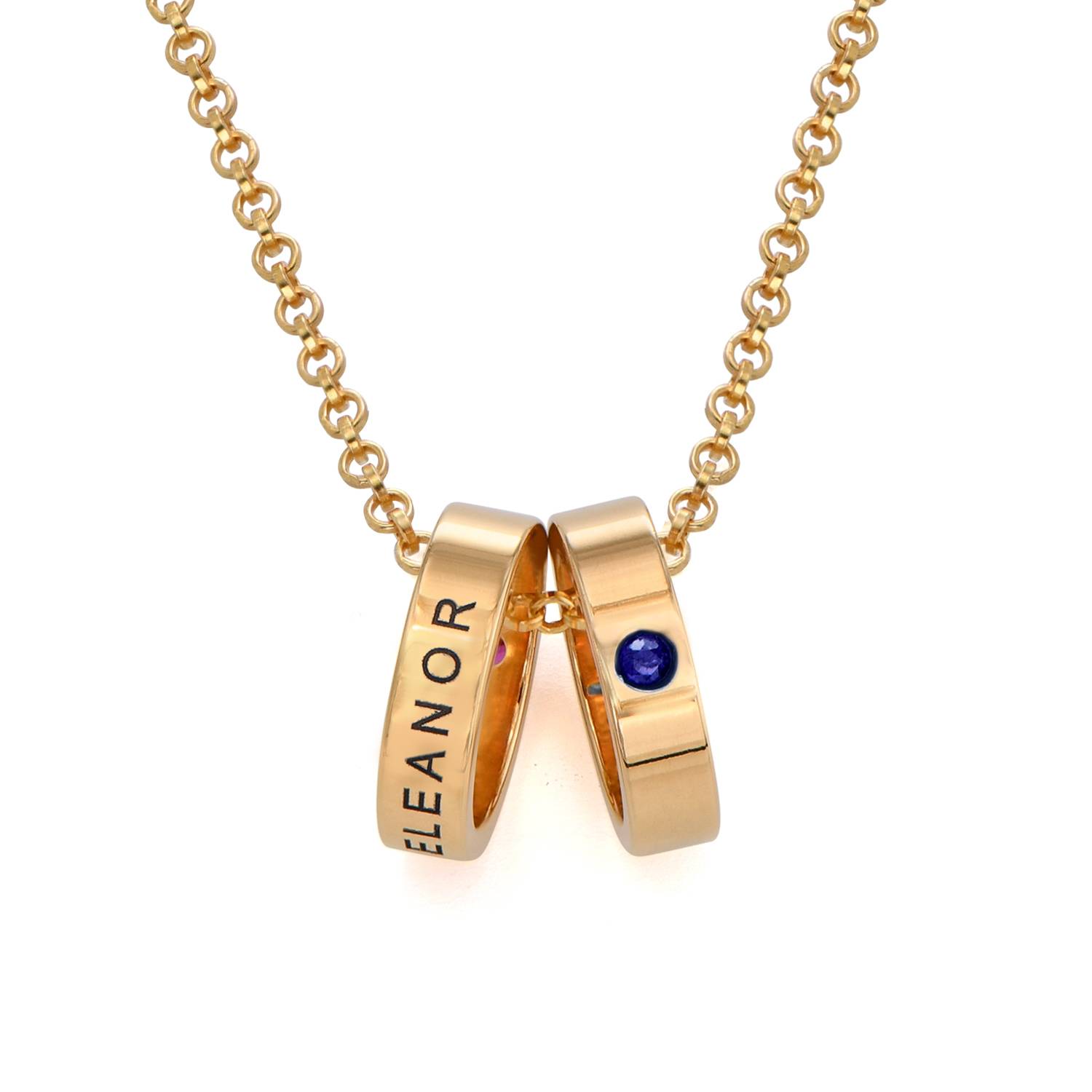 Mother Ring Necklace with Engraving in 18ct Gold Plating-3 product photo