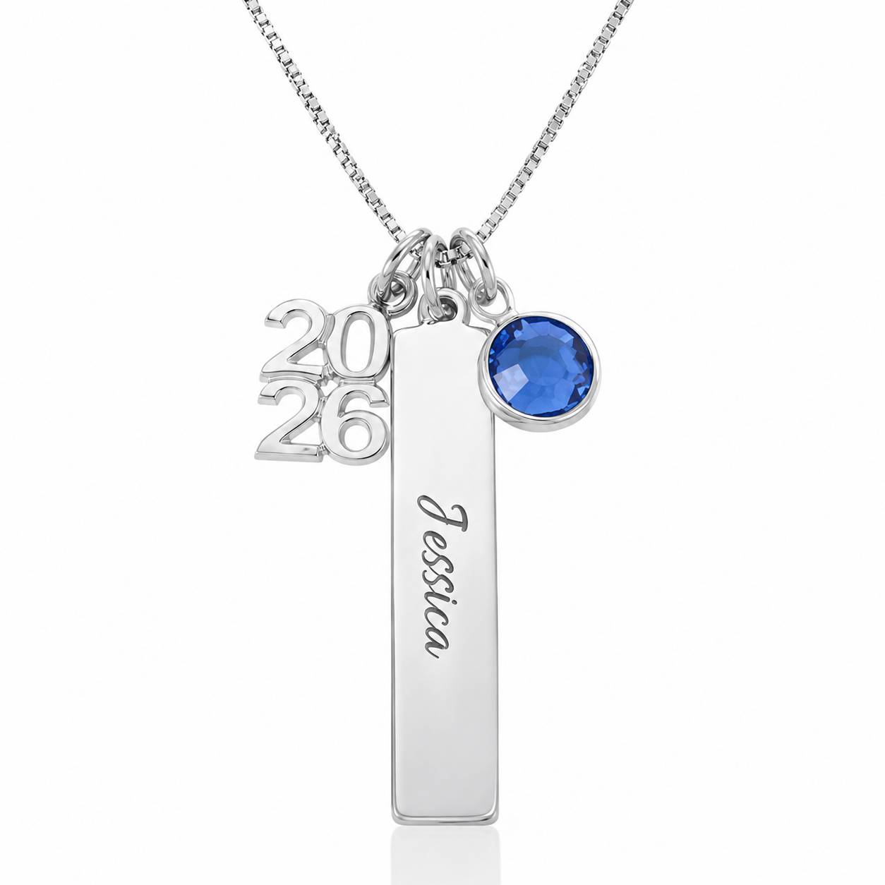 Graduation Charm Necklace in Silver-4 product photo