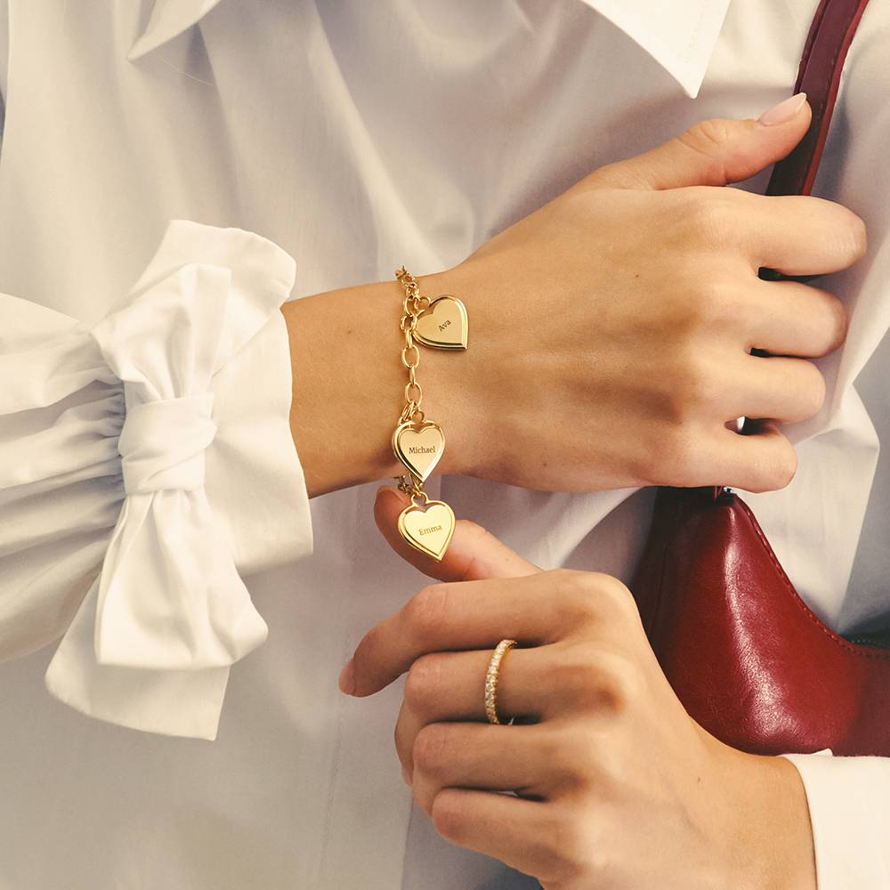 Heart-to-Heart Engravable Bracelet in Gold Plating-2 product photo