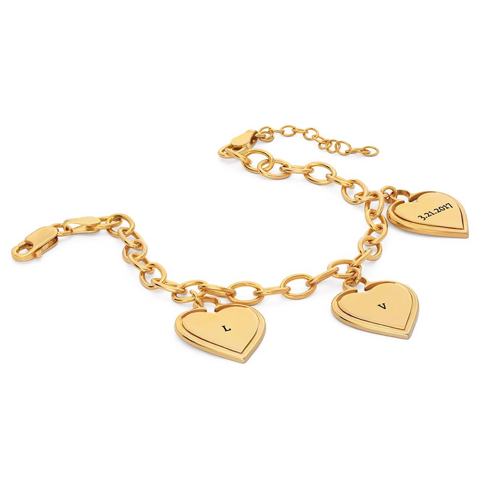Heart-to-Heart Engravable Bracelet in Gold Plating-3 product photo