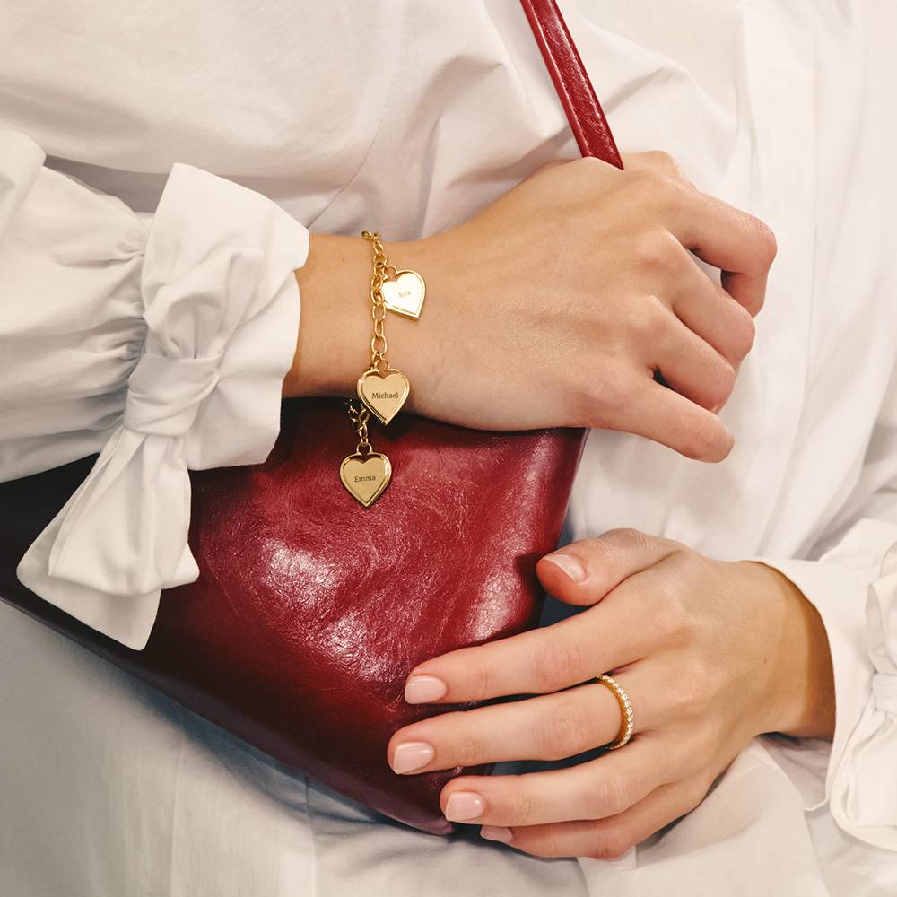 Heart-to-Heart Engravable Bracelet in Gold Vermeil-1 Heart-to-Heart Engravable Bracelet in Gold Vermeil-1 product photo