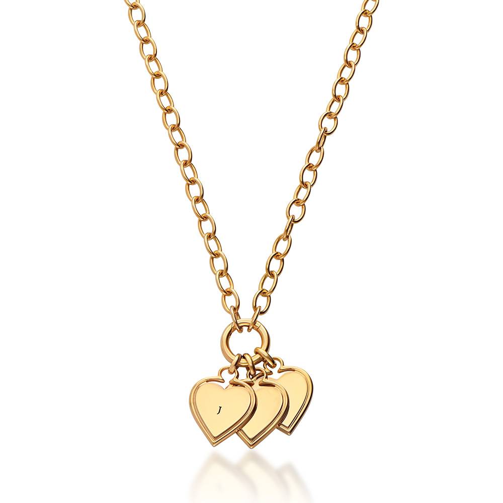 Heart-to-Heart Engravable Necklace in Gold Vermeil-2 product photo