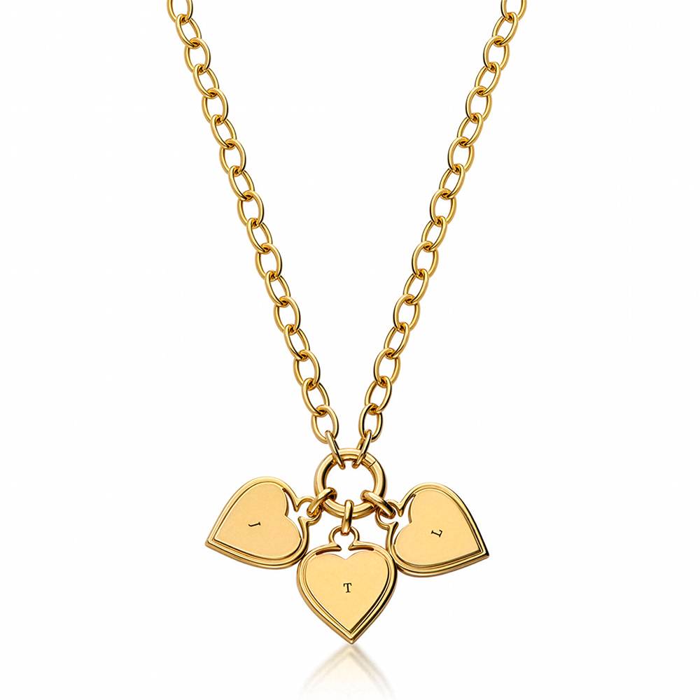 Heart-to-Heart Engravable Necklace in Gold Plating-4 product photo