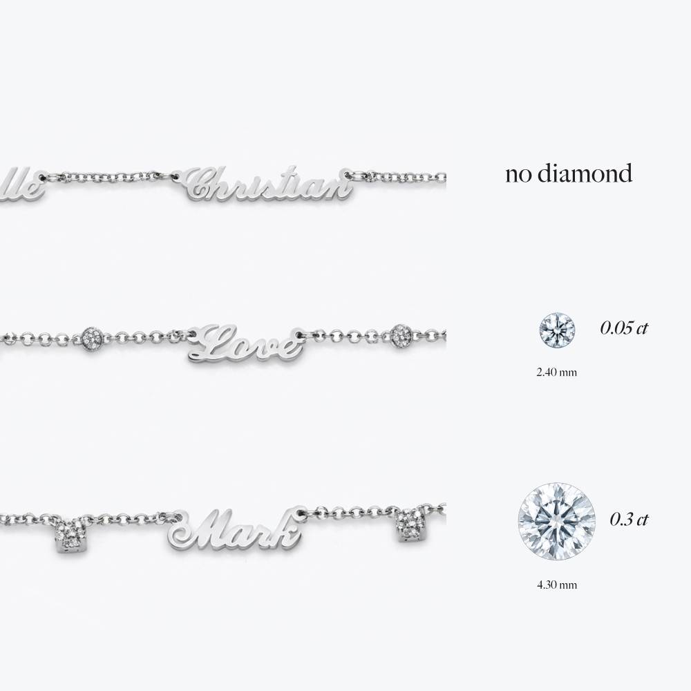 Heritage Multiple Name Necklace with 0.30CT Diamonds in Silver-6 Heritage Multiple Name Necklace with 0.30CT Diamonds in Silver-6 product photo