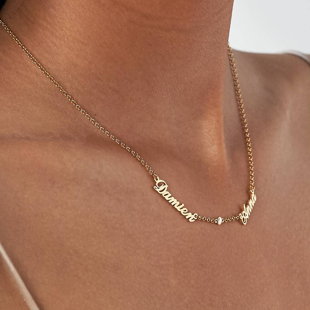 Heritage Multiple Name Necklace with Diamonds in 10ct Solid Yellow Gold-4 product photo