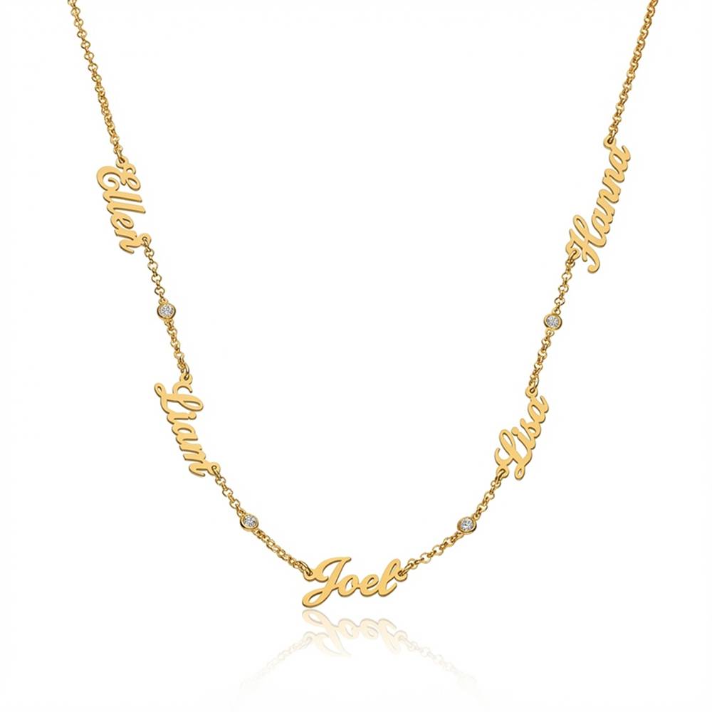 Heritage Multiple Name Necklace with Diamonds in Gold Plating-7 Heritage Multiple Name Necklace with Diamonds in Gold Plating-7 product photo