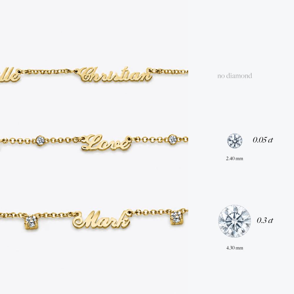 Heritage Multiple Name Necklace with Diamonds in Gold Plating-11 Heritage Multiple Name Necklace with Diamonds in Gold Plating-11 product photo