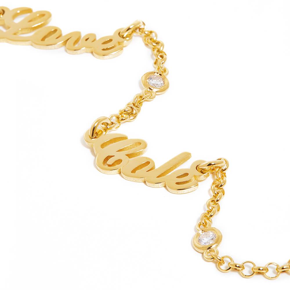 Heritage Multiple Name Necklace with Diamonds in Gold Plating-10 Heritage Multiple Name Necklace with Diamonds in Gold Plating-10 product photo