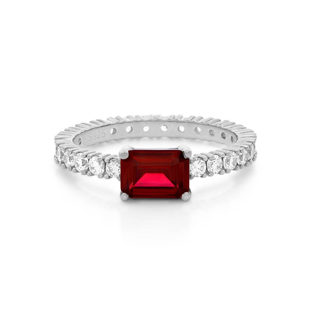 Infinite Radiance Ruby Emerald Cut Ring in Silver-1 product photo