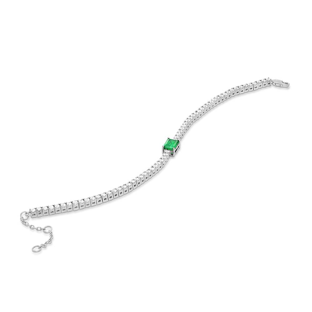 Infinite Radiance Green Emerald Cut Tennis Bracelet in Silver-2 Infinite Radiance Green Emerald Cut Tennis Bracelet in Silver-2 product photo