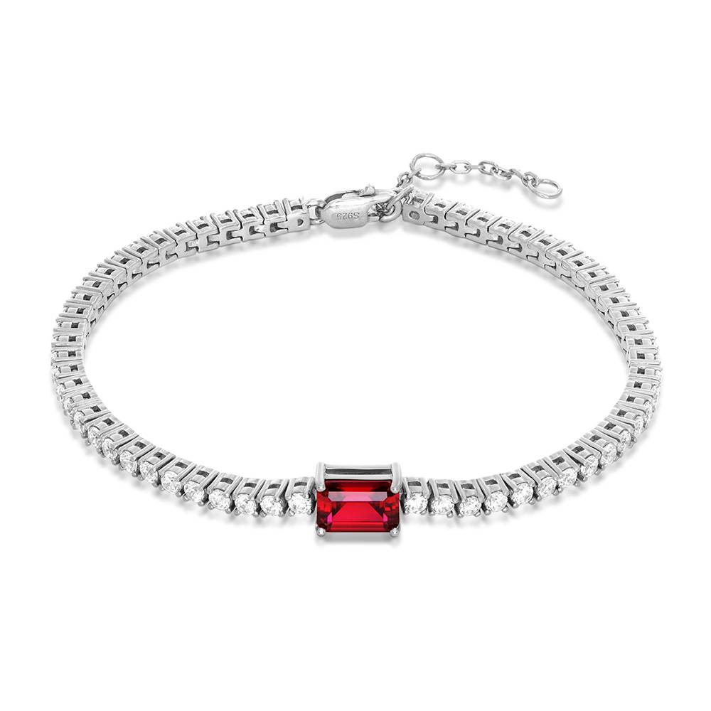 Infinite Radiance Ruby Emerald Cut Tennis Bracelet in Silver-1 product photo