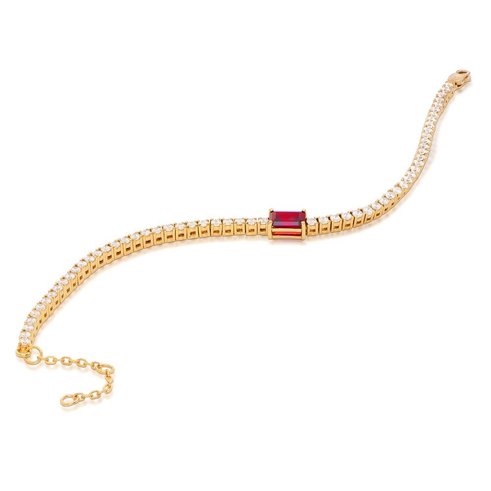 Infinite Radiance Ruby Emerald Cut Tennis Bracelet in Vermeil-2 product photo