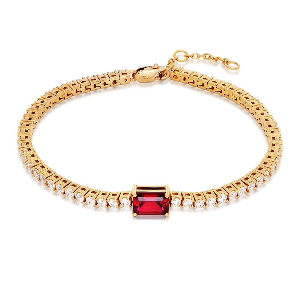 Infinite Radiance Ruby Emerald Cut Tennis Bracelet in Vermeil-1 product photo