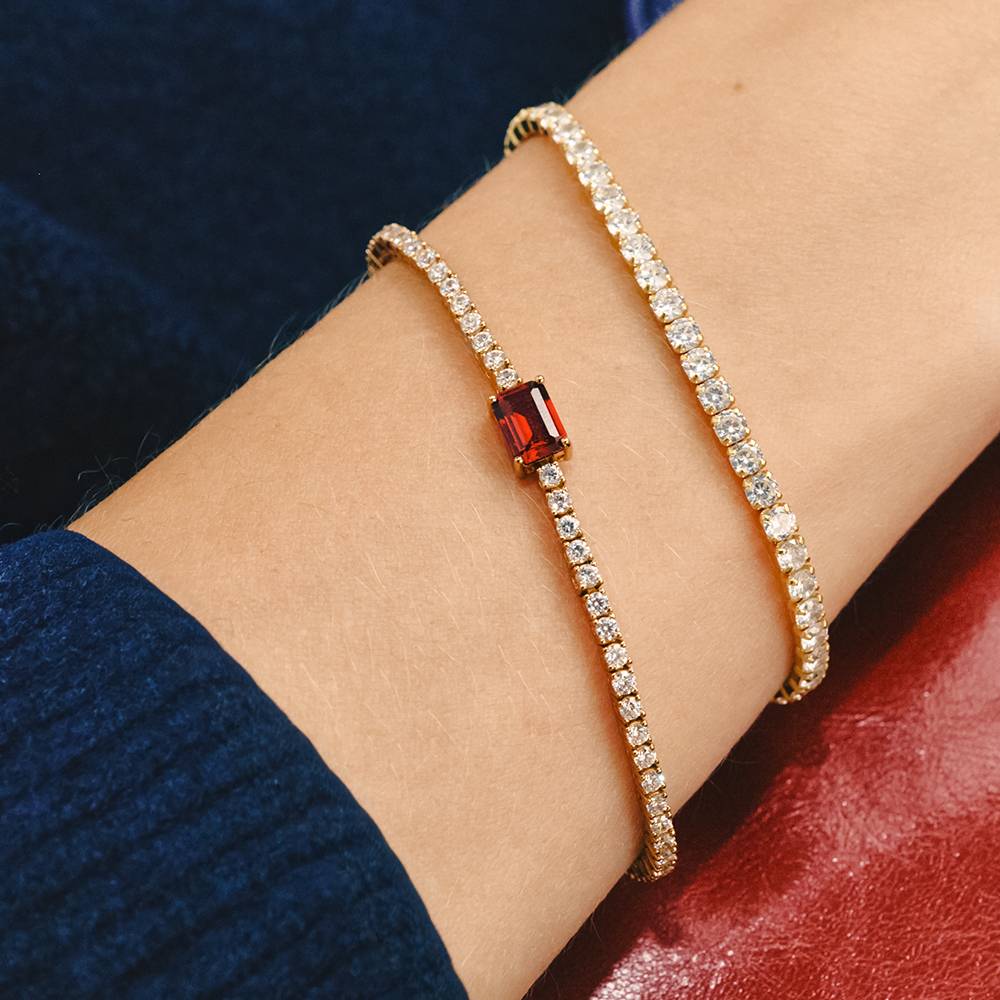 Infinite Radiance Ruby Emerald Cut Tennis Bracelet in Vermeil-3 product photo