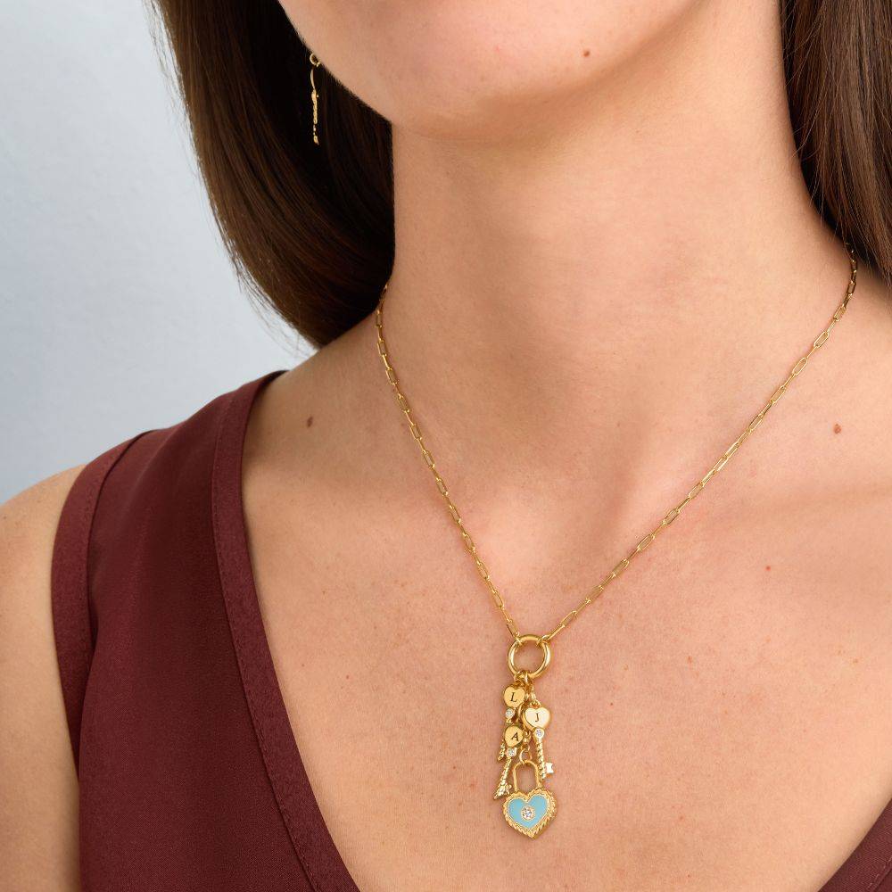 Key To My Heart Initial Necklace in Gold-4 Key To My Heart Initial Necklace in Gold-4 product photo