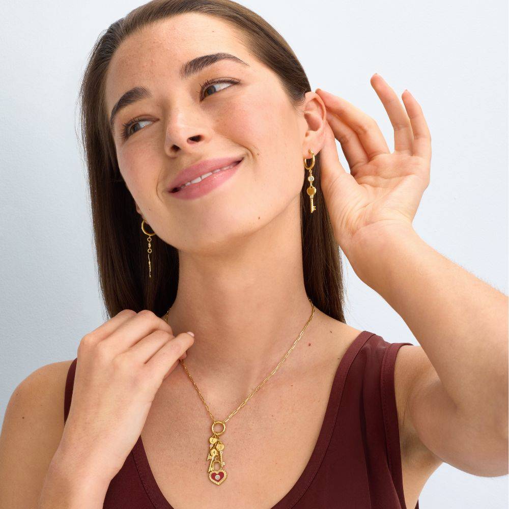 Key To My Heart Initial Necklace in Gold-6 Key To My Heart Initial Necklace in Gold-6 product photo