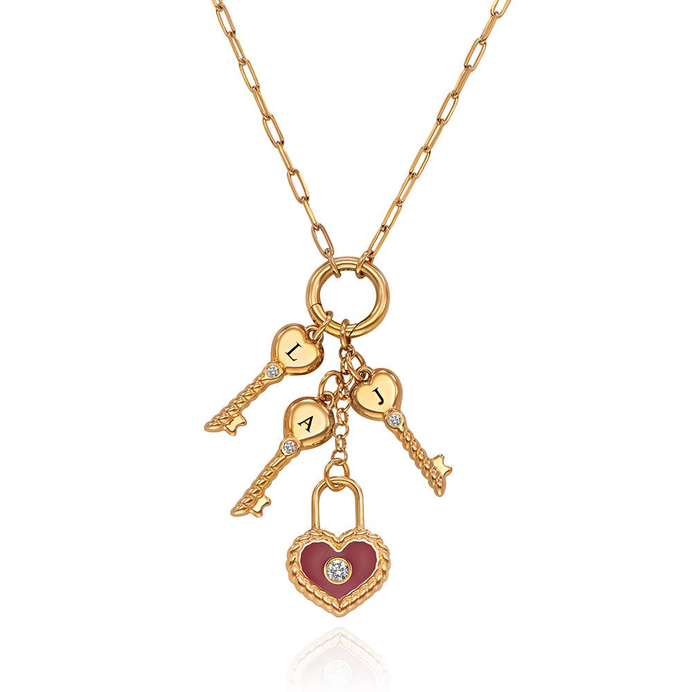 Key To My Heart Initial Necklace in Gold-5 Key To My Heart Initial Necklace in Gold-5 product photo