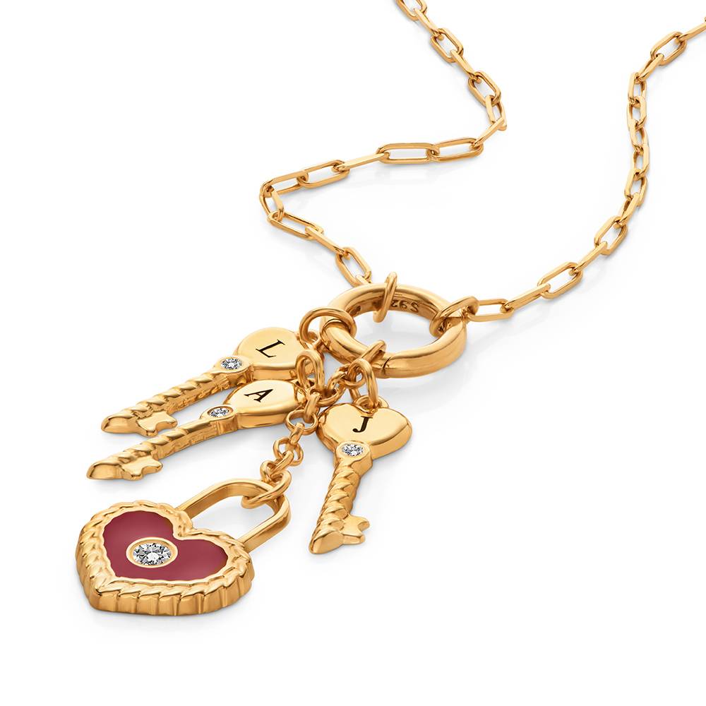 Key To My Heart Initial Necklace in Gold-1 Key To My Heart Initial Necklace in Gold-1 product photo