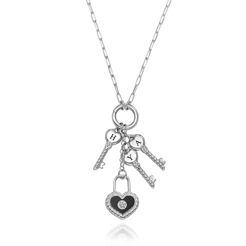 Key To My Heart Initial Necklace in Silver-7 Key To My Heart Initial Necklace in Silver-7 product photo