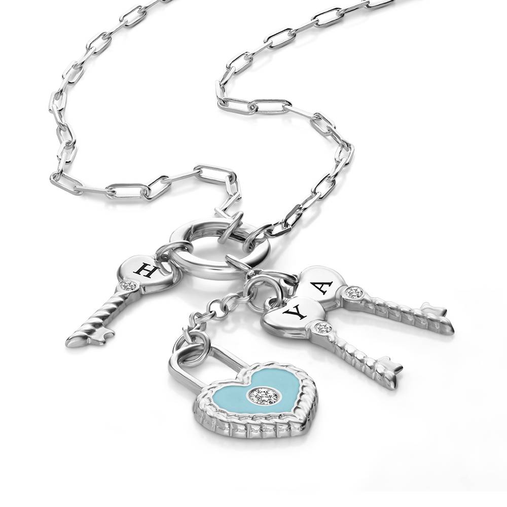 Key To My Heart Initial Necklace in Silver-3 Key To My Heart Initial Necklace in Silver-3 product photo