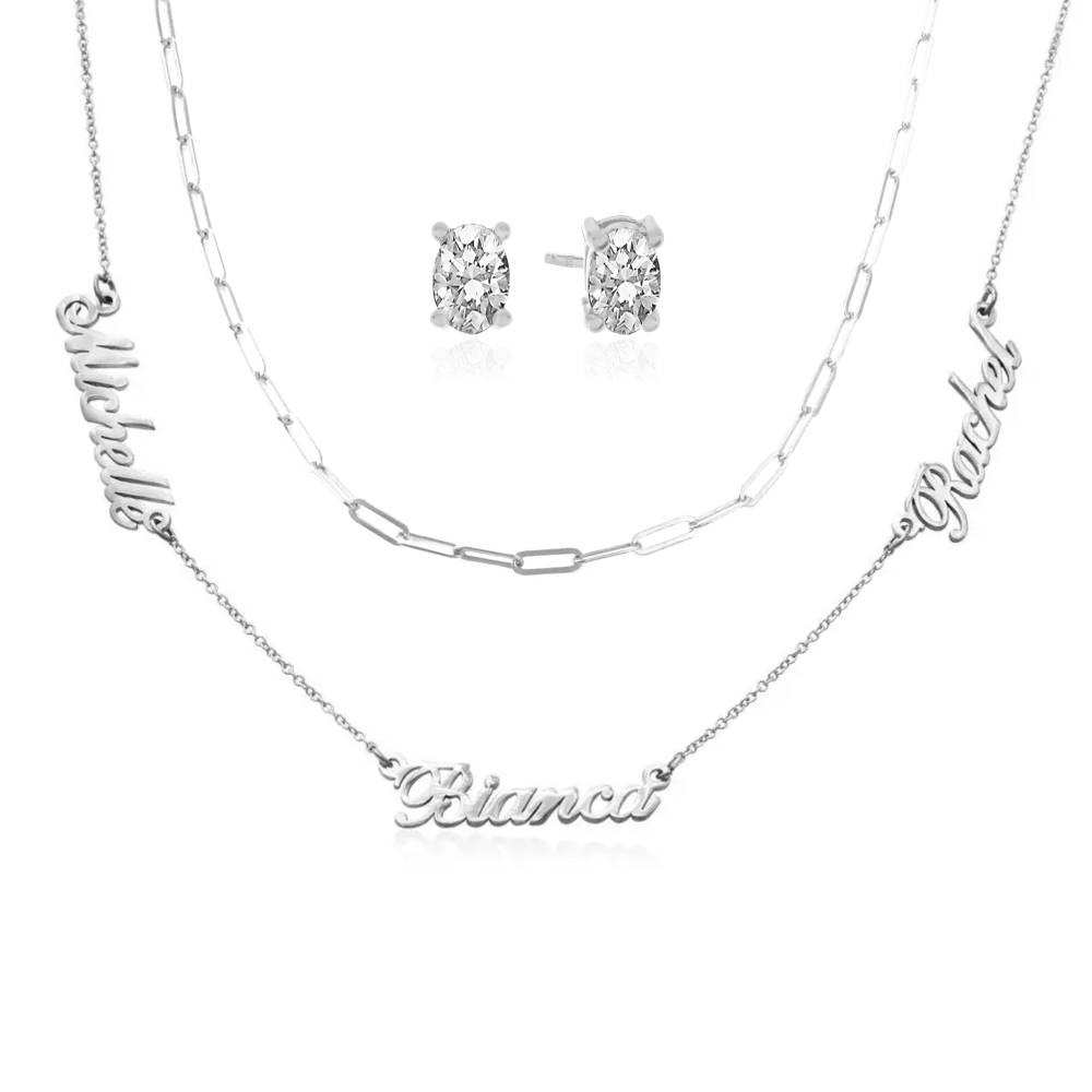 Last Minute Pack "Heritage Multiple Name Necklace in 14ct Solid White Gold"-1 product photo