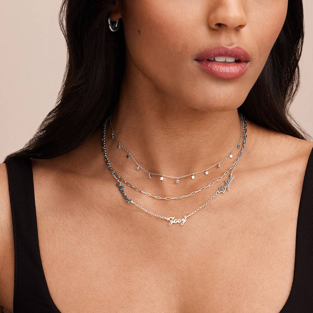 Last Minute Pack "Heritage Multiple Name Necklace in 14ct Solid White Gold"-2 product photo